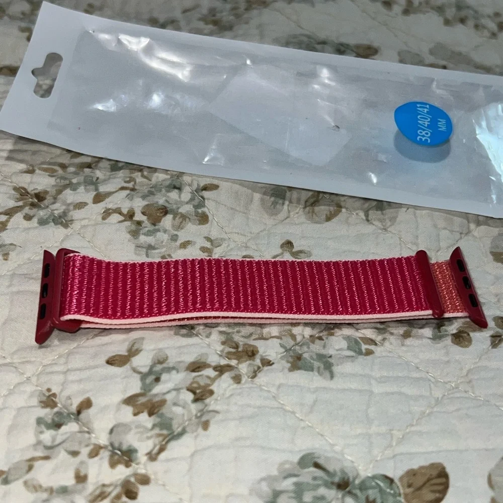 NWT Pink Rugged Nylon Apple Watch Band fits 38mm 40mm 41mm